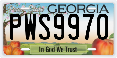GA license plate PWS9970