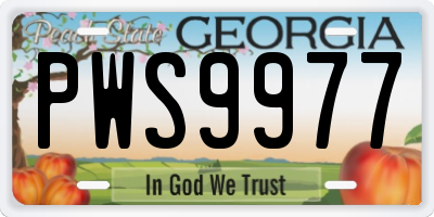 GA license plate PWS9977