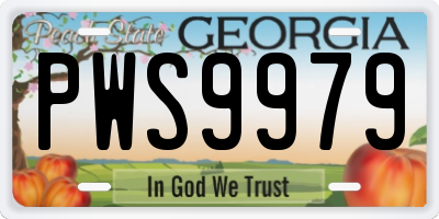 GA license plate PWS9979