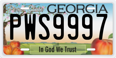 GA license plate PWS9997