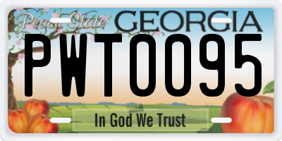 GA license plate PWT0095