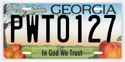 GA license plate PWT0127