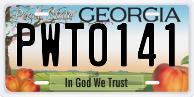 GA license plate PWT0141