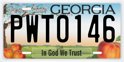 GA license plate PWT0146