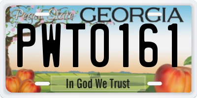 GA license plate PWT0161