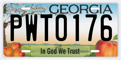 GA license plate PWT0176