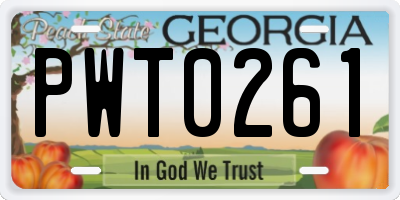 GA license plate PWT0261