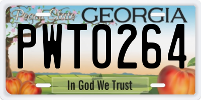 GA license plate PWT0264