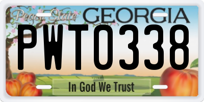 GA license plate PWT0338