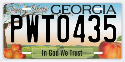 GA license plate PWT0435