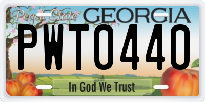GA license plate PWT0440