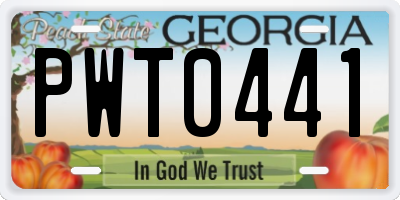 GA license plate PWT0441