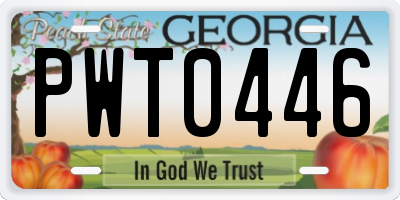 GA license plate PWT0446