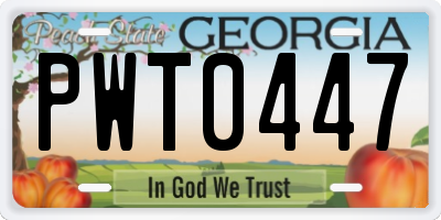 GA license plate PWT0447