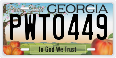 GA license plate PWT0449