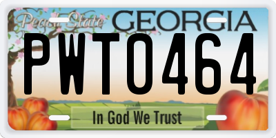 GA license plate PWT0464