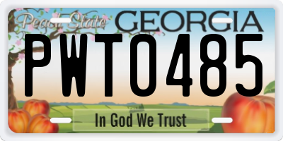 GA license plate PWT0485