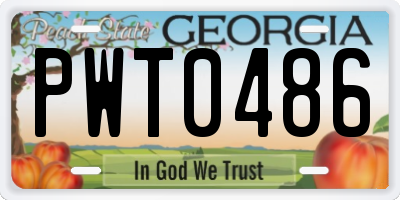 GA license plate PWT0486