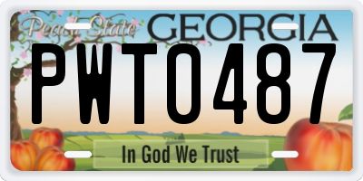 GA license plate PWT0487