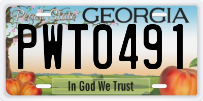 GA license plate PWT0491