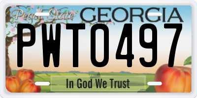 GA license plate PWT0497