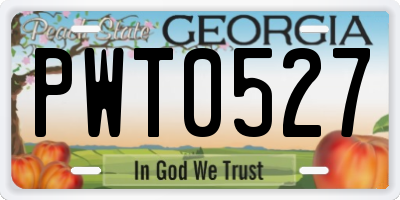 GA license plate PWT0527
