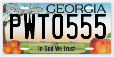 GA license plate PWT0555