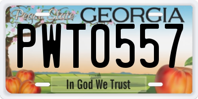 GA license plate PWT0557