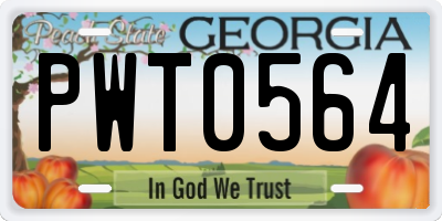 GA license plate PWT0564