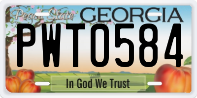 GA license plate PWT0584