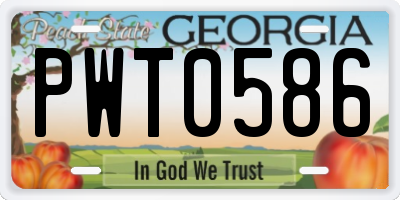 GA license plate PWT0586