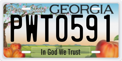 GA license plate PWT0591