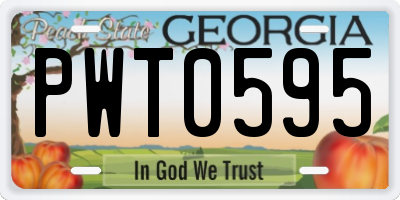 GA license plate PWT0595