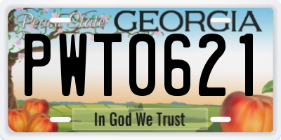 GA license plate PWT0621
