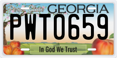 GA license plate PWT0659