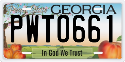 GA license plate PWT0661