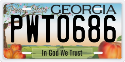 GA license plate PWT0686