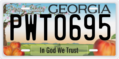 GA license plate PWT0695