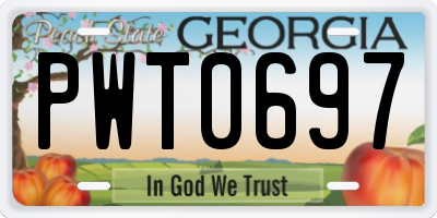 GA license plate PWT0697