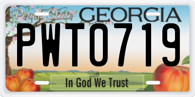 GA license plate PWT0719