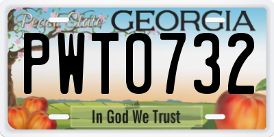 GA license plate PWT0732