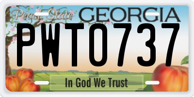 GA license plate PWT0737