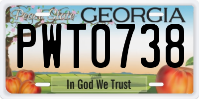 GA license plate PWT0738