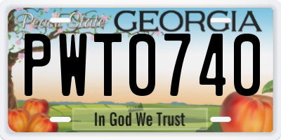 GA license plate PWT0740
