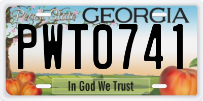 GA license plate PWT0741