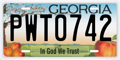 GA license plate PWT0742