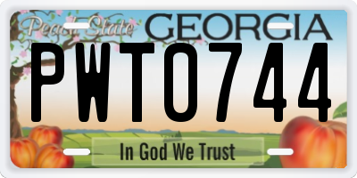 GA license plate PWT0744