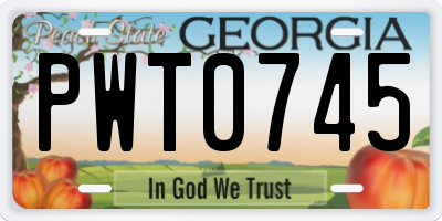 GA license plate PWT0745