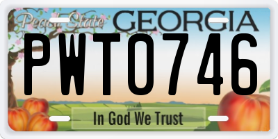 GA license plate PWT0746