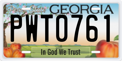 GA license plate PWT0761
